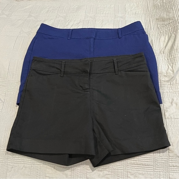 The Limited Womens Set of 2 Shorts Flat Front Chino Textured Blue Black Size 8 - Picture 1 of 13